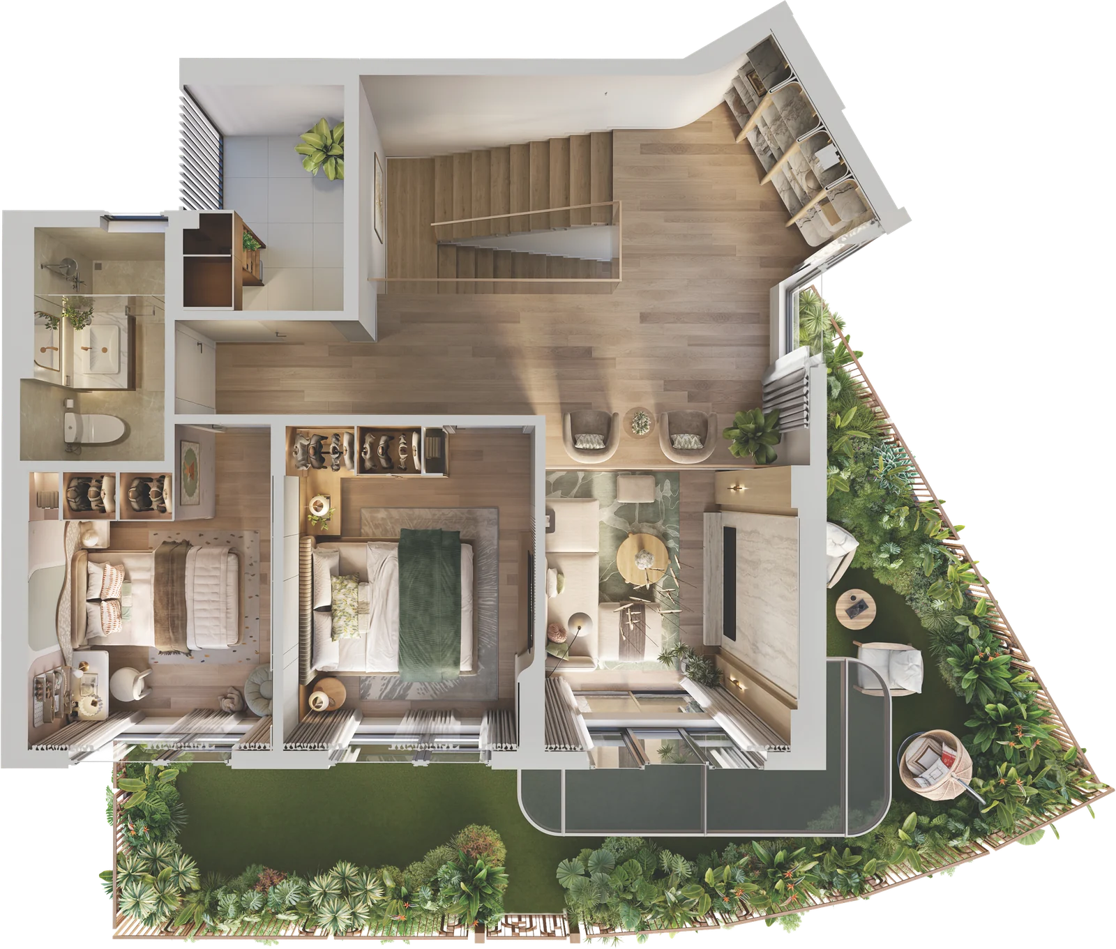 Căn duplex sân vườn tầng 2 Norton Park