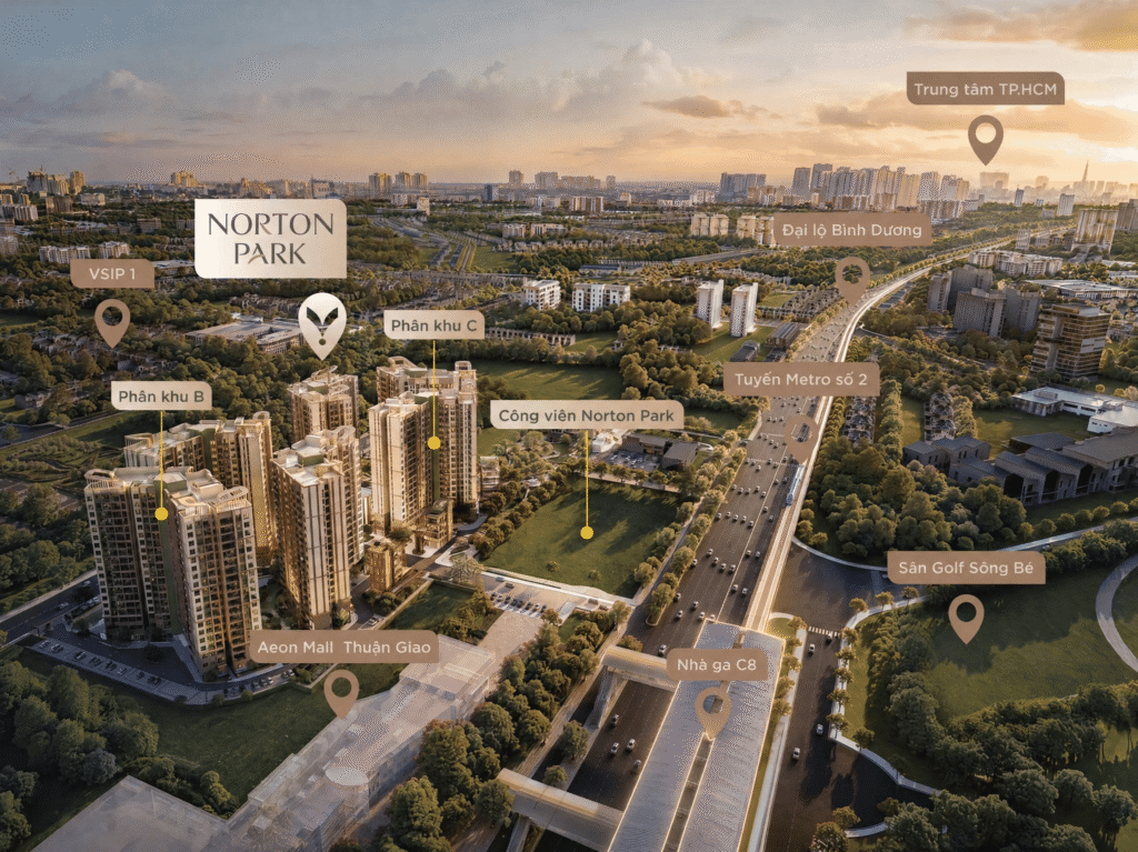 vị trí dự án norton park by gamuda
